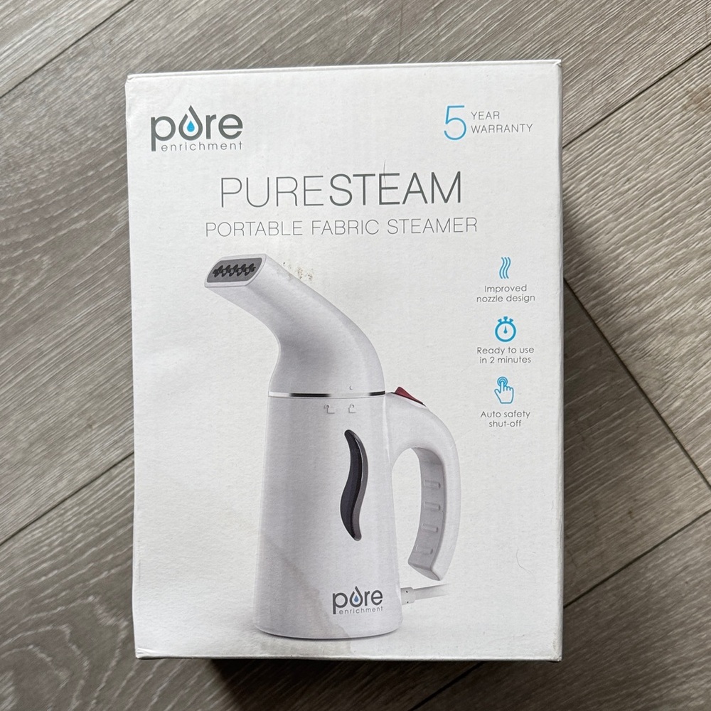 Pure Enrichment White Portable Fabric Steamer